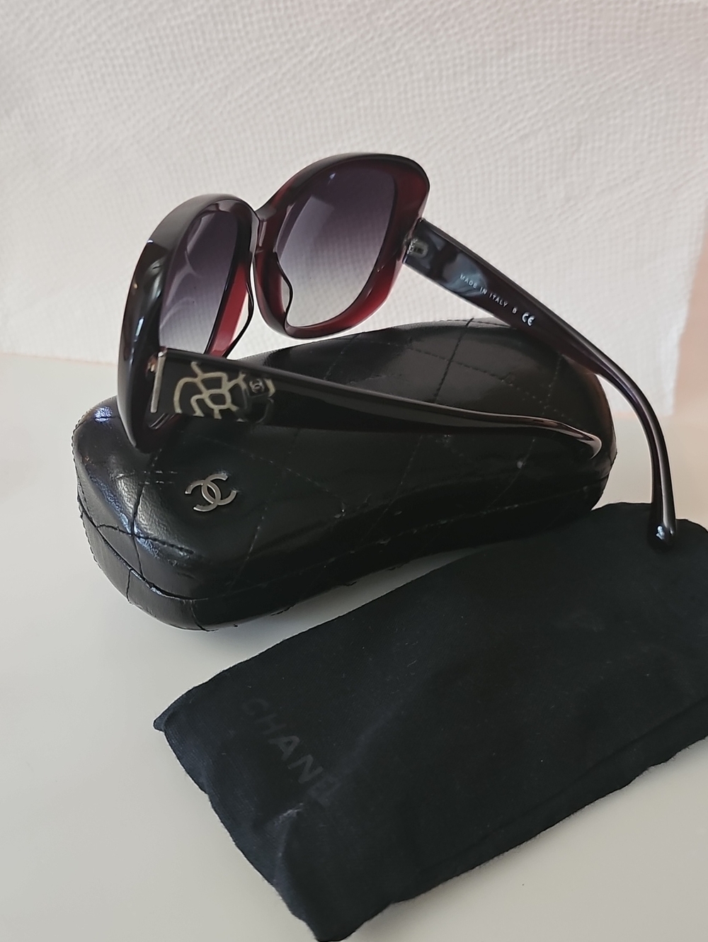 CHANEL CAMELLIA BORDEAUX BC14996047 SUNGLASSES/1A2570 - Picture 14 of 16